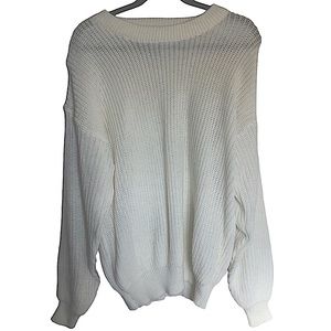Chunky Knit Buttercream Crew Neck Sweater sz 2X
